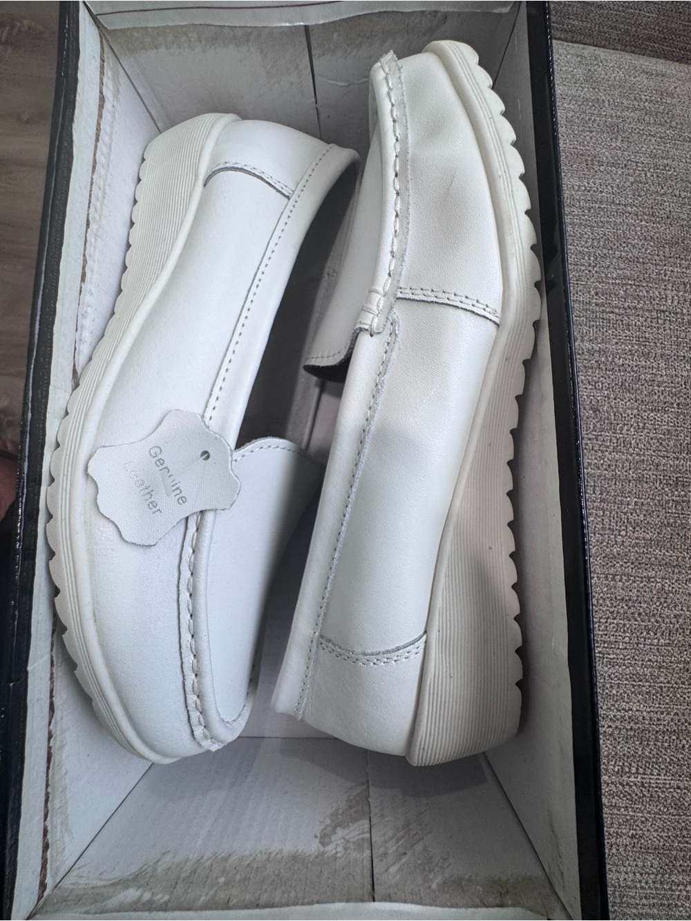 Rasolli White Leather Women's Slip-On Loafers